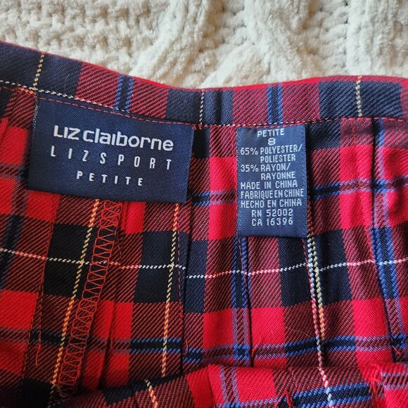 Liz Claiborne Petite Scottish Plaid Pleated Knee length Skirt Size 8 - Picture 4 of 4